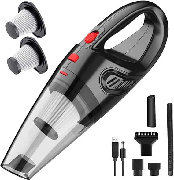 Hand Vacuum Cordless – High Power Mini Vacuum Cleaner, Handheld Rechargeable for Home and Car Cleaning