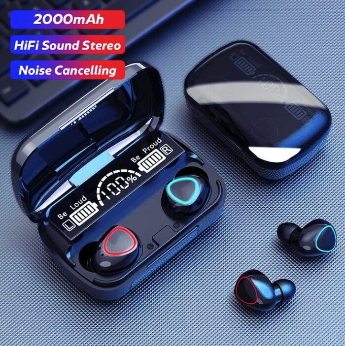 M10 TWS Wireless Earbuds with Charging Power Bank & LED Display – 3D Touch Bluetooth Headset