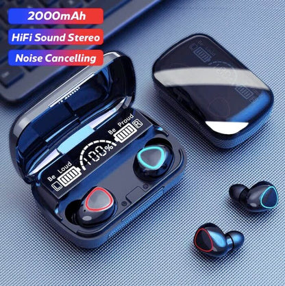 M10 TWS Wireless Earbuds with Charging Power Bank & LED Display – 3D Touch Bluetooth Headset