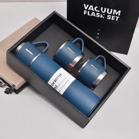 Stainless Steel Vacuum Thermoses set – 500ml Double-Wall Thermos Gift Set with Double Lids