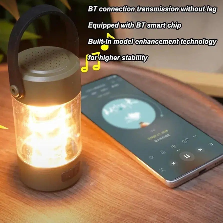 Water Resistant Bluetooth Speaker with Touch Lamp – Long Battery Life & Rechargeable, LED Light & Portable Design