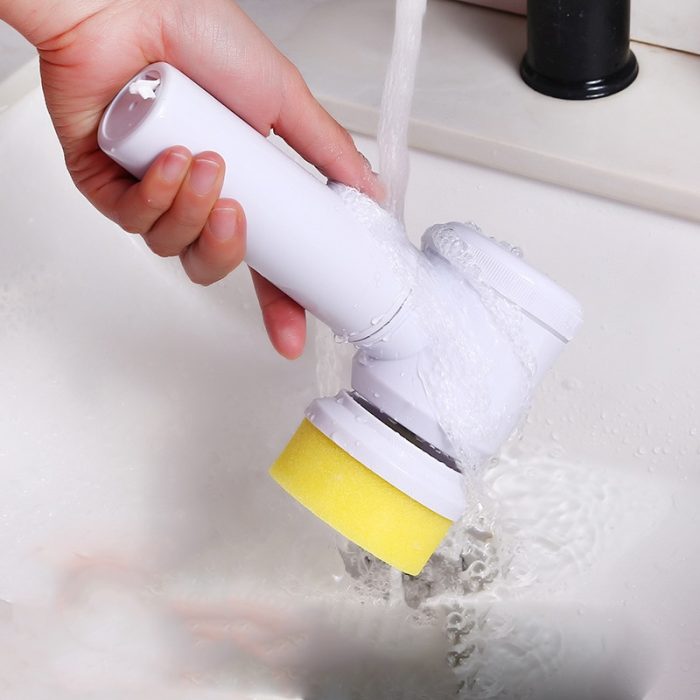 Wireless Electric Cleaning Brush Set – 5-In-1 Handheld Cleaning Tool for Kitchen, Bathroom, Bathtub, and Sink